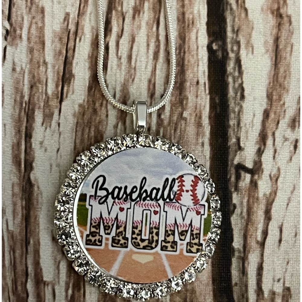 Baseball mom necklace